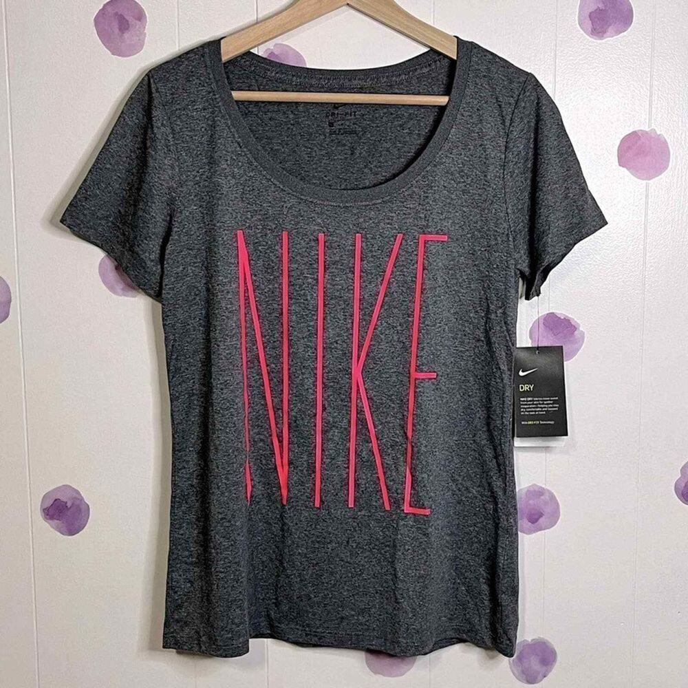 Nike Dri-Fit Pink & Grey Short Sleeve Top Size S NWT